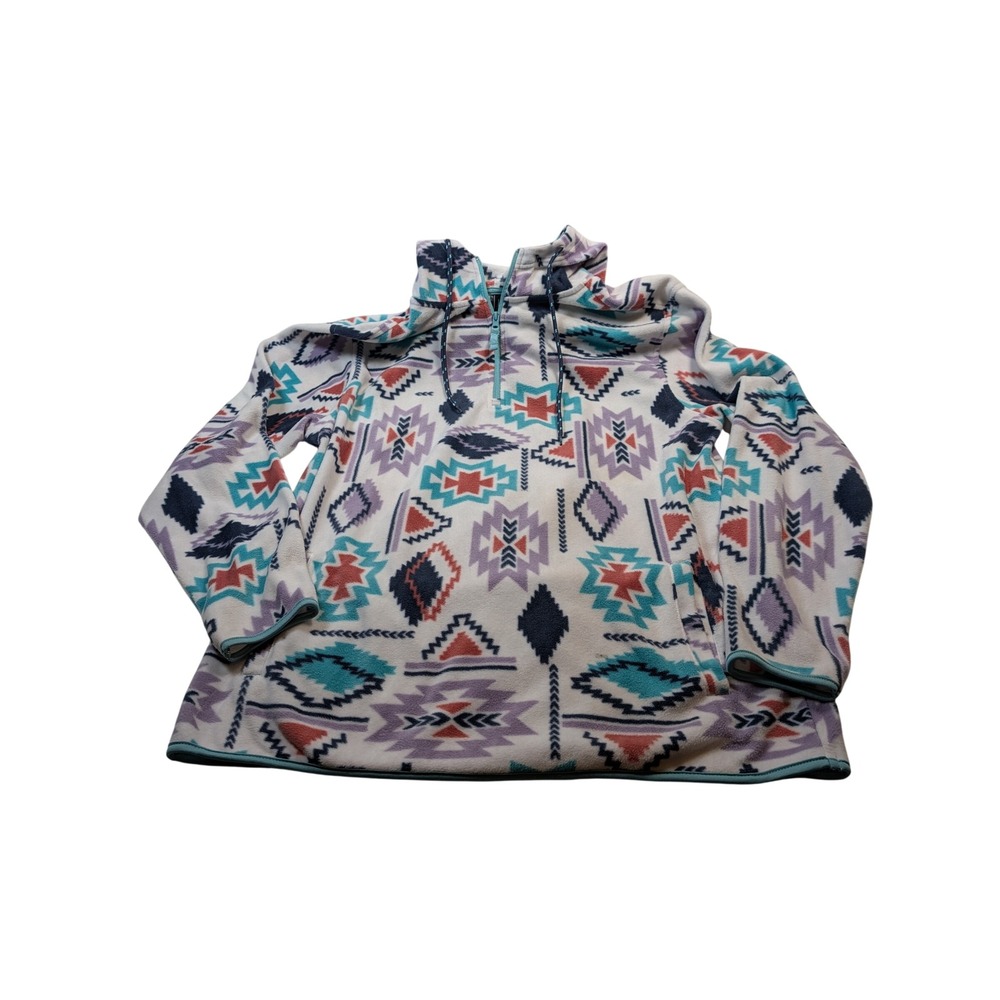 Valor Collective Mens Southwestern Fleece Quarter Zip Hoodie XL Multi-Color